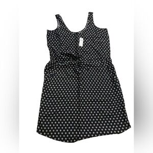 GAP | Sleeveless Black & White Floral Dress New With Tags String Sinch Waist